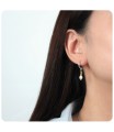 Fresh Water Pearl Silver Hoop Earring HO-2580